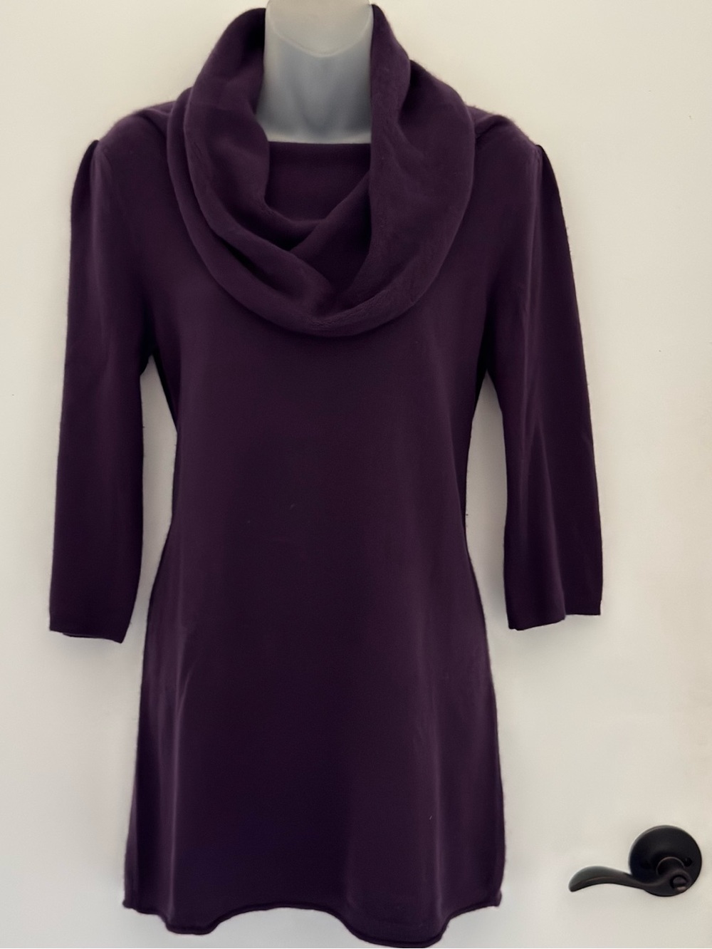 Cynthia Rowley dress Deep Plum Cowl Neck Tunic Sweater professional preppy